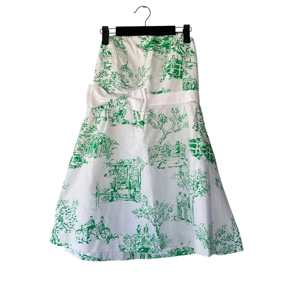 Lilly Pulitzer Amberly Resort White Spring Fever Toile Dress Size 8 Style 26873 - Picture 8 of 11